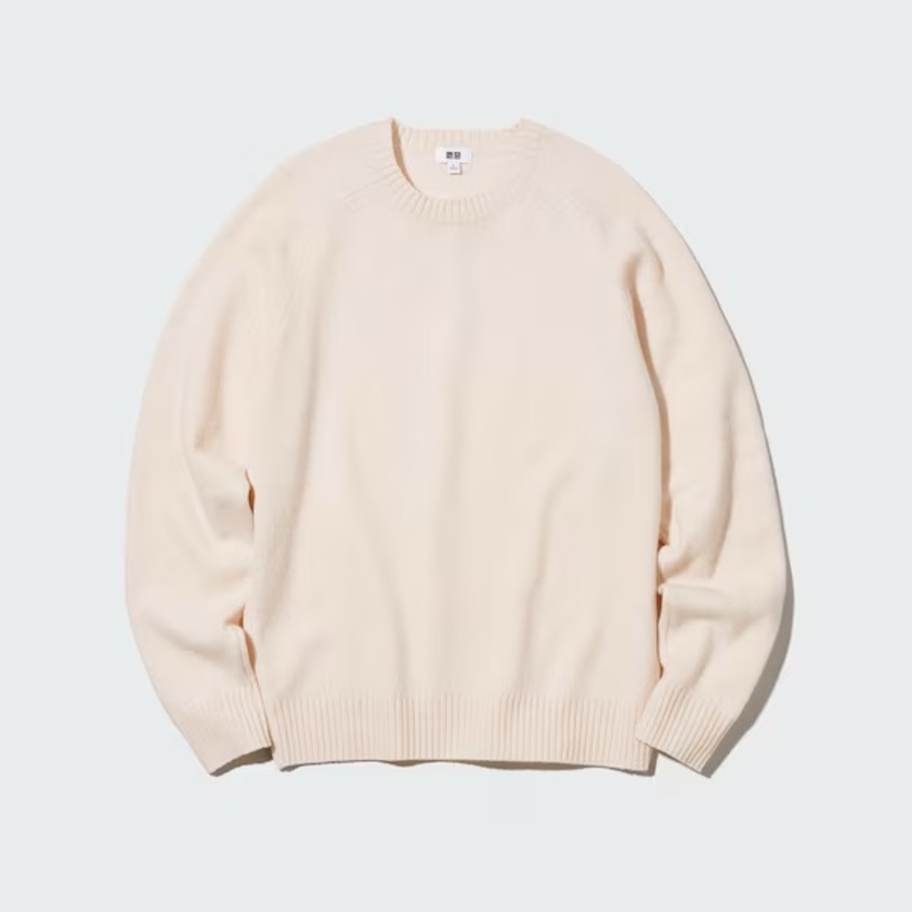 uniqlo premium lambswool crew neck long sleeve sweater